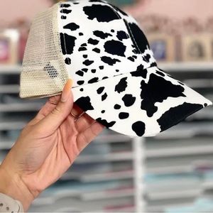 Cow print hat